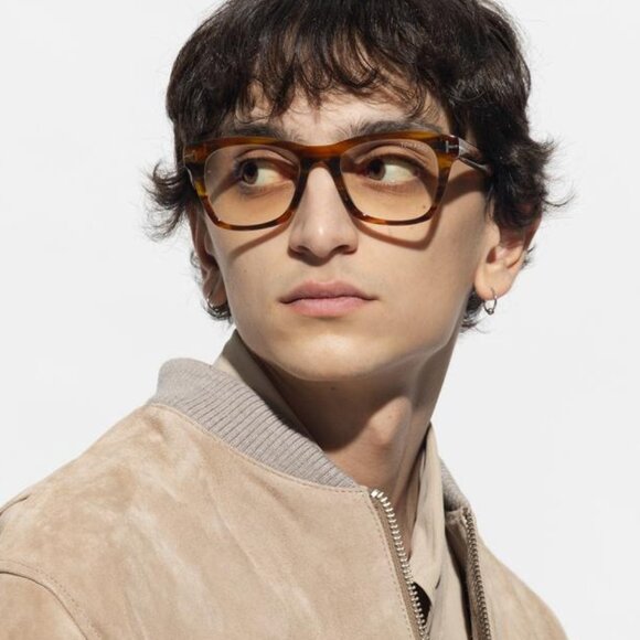 Tom Ford FT5886-B 047 Square Eyeglasses 52mm - Light Brown - Picture 3 of 10